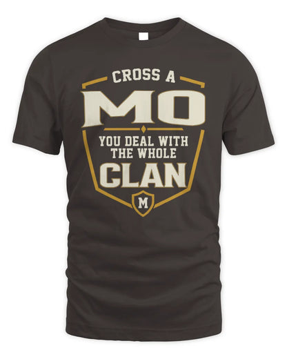 MO NT1-K008 Cross A/An NAME, You Deal With the Whole Clan | Personalized Vintage T-Shirt - Unisex Standard T-Shirt - Dark Chocolate