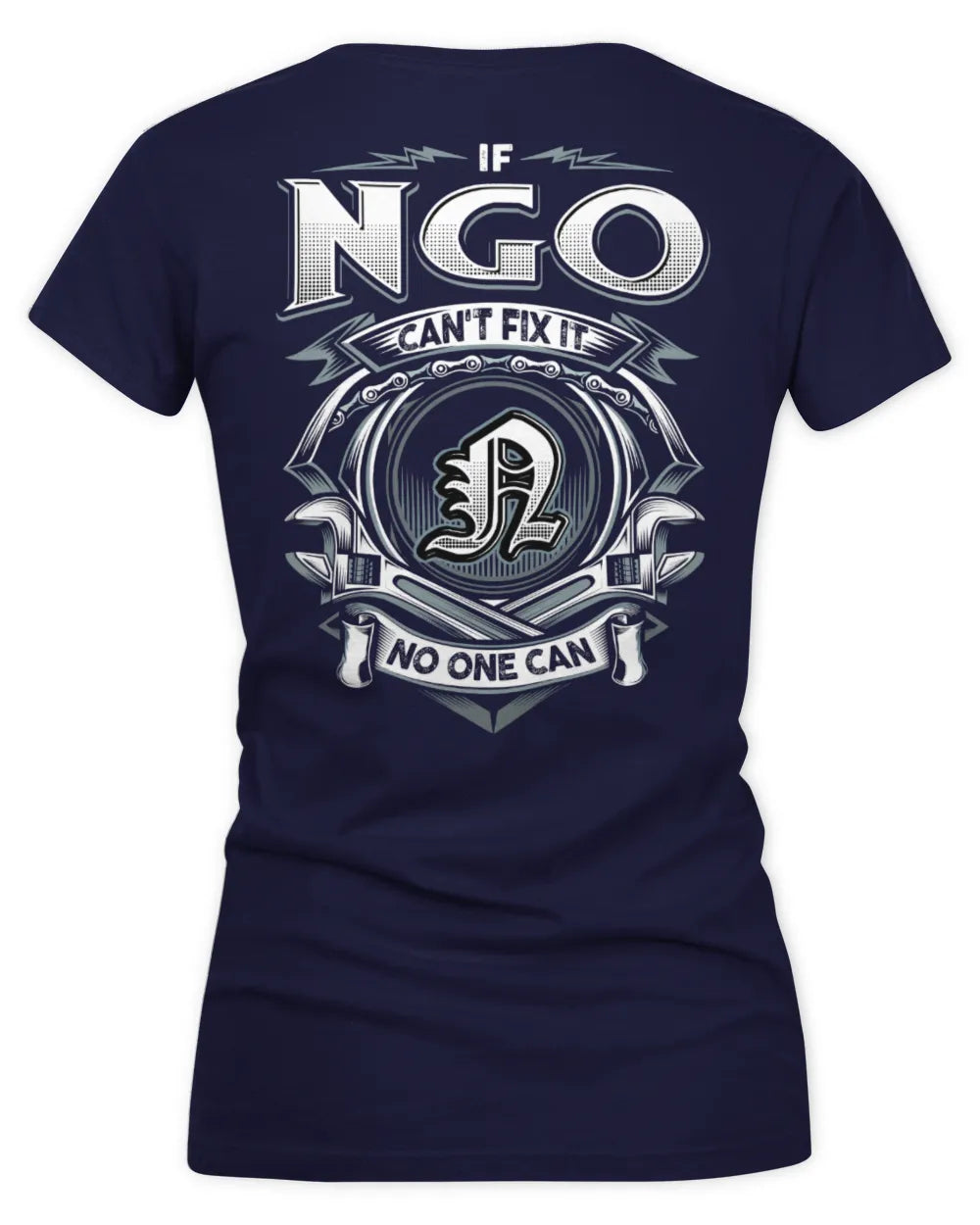 NGO AP81-K4-626 - Personalized Ahmed Quote Apparel “If Ahmed Can't Fix It, No One Can” - Women's V-Neck T-Shirt - Navy