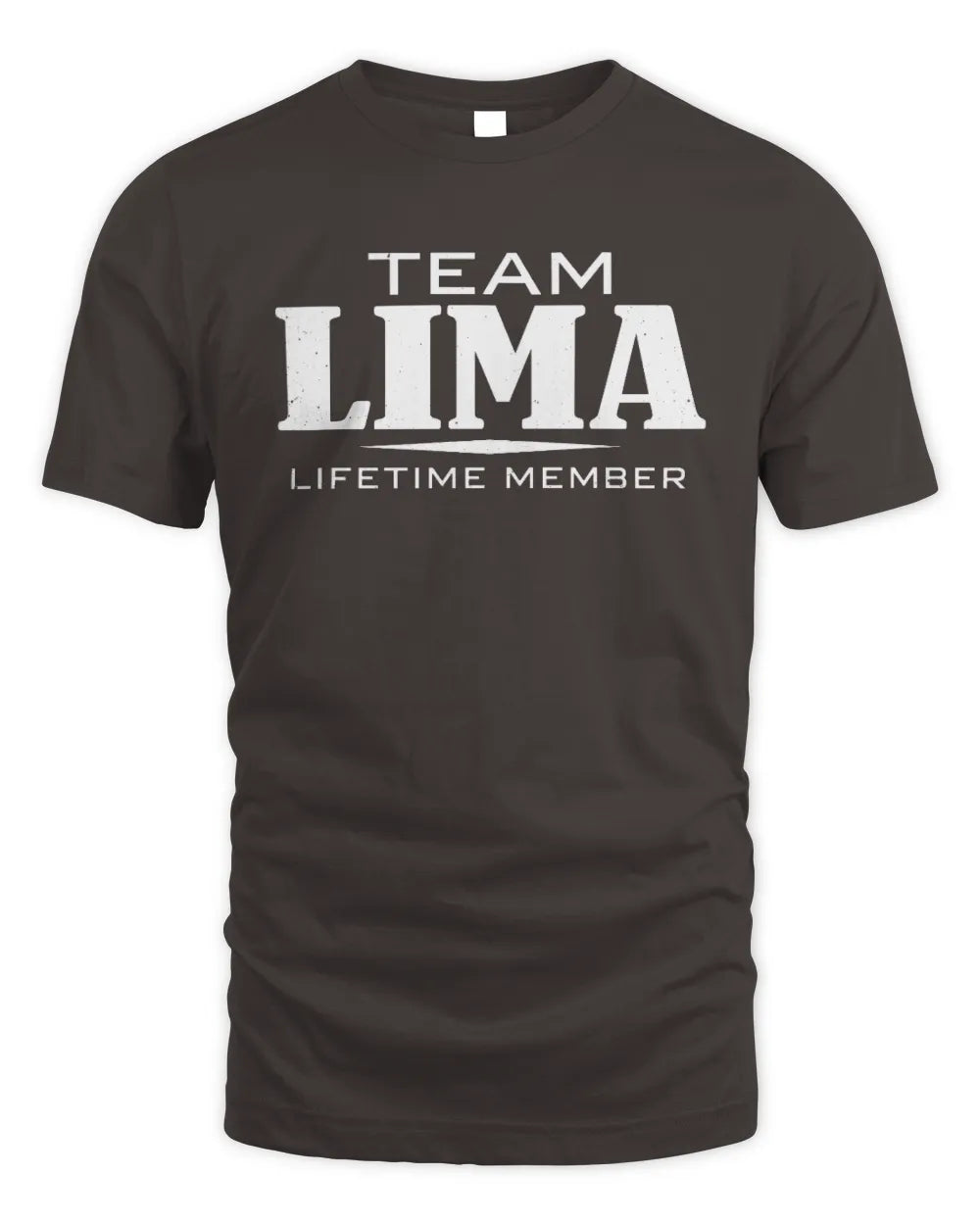 LIMA BL62-K4-128 - Personalized “Team NAME Lifetime Member” - Unisex Standard T-Shirt - Dark Chocolate