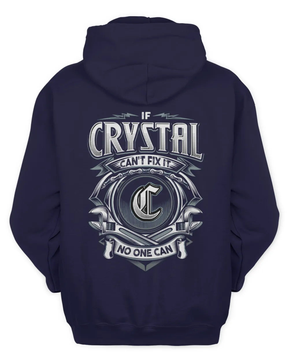 CRYSTAL AP81-K4-626 - Personalized Ahmed Quote Apparel “If Ahmed Can't Fix It, No One Can” - Unisex Hoodie - Navy