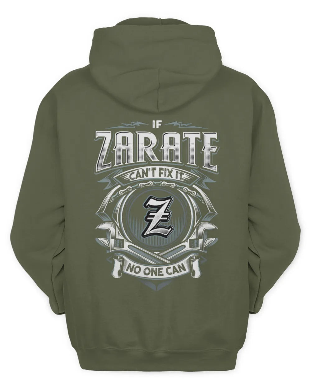 ZARATE AP81-K4-626 - Personalized Ahmed Quote Apparel “If Ahmed Can't Fix It, No One Can” - Unisex Hoodie - Military Green