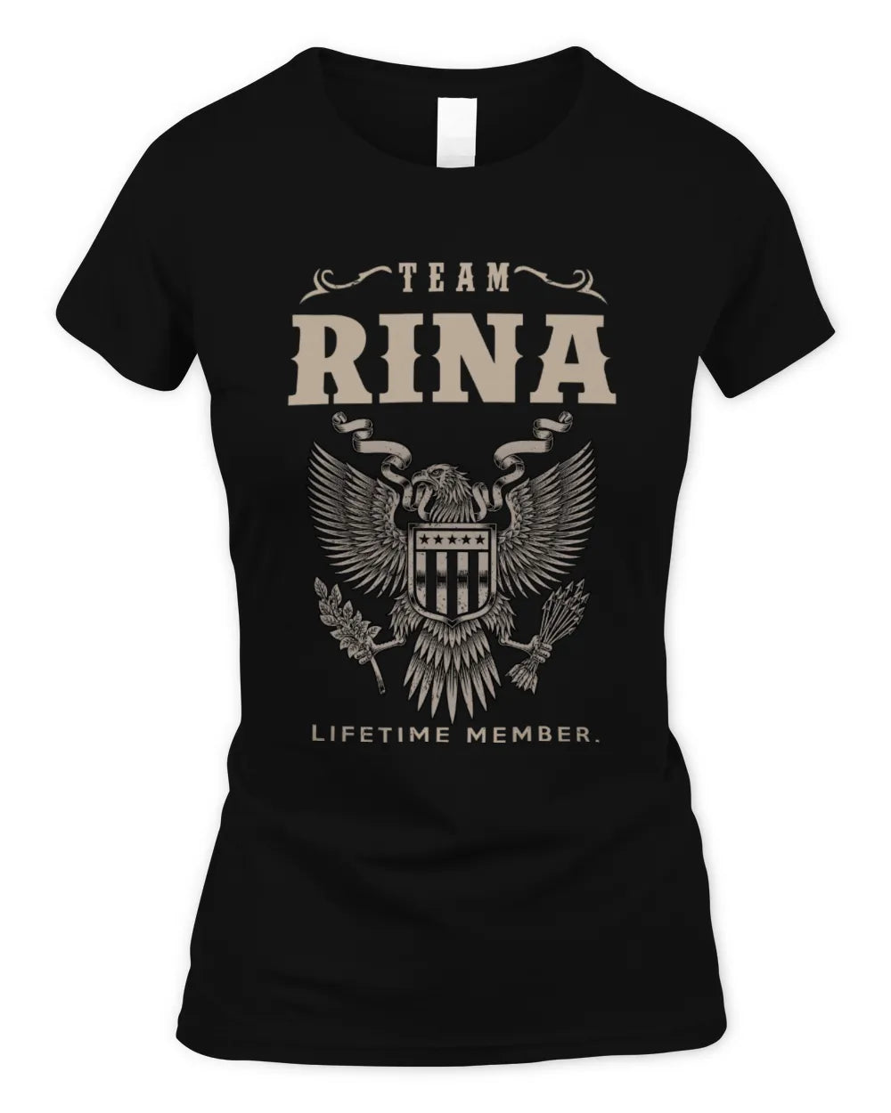 RINA TP06-K82 – Personalized Classic Style Apparel “Team NAME Lifetime Member” - Women's Standard T-Shirt - Black
