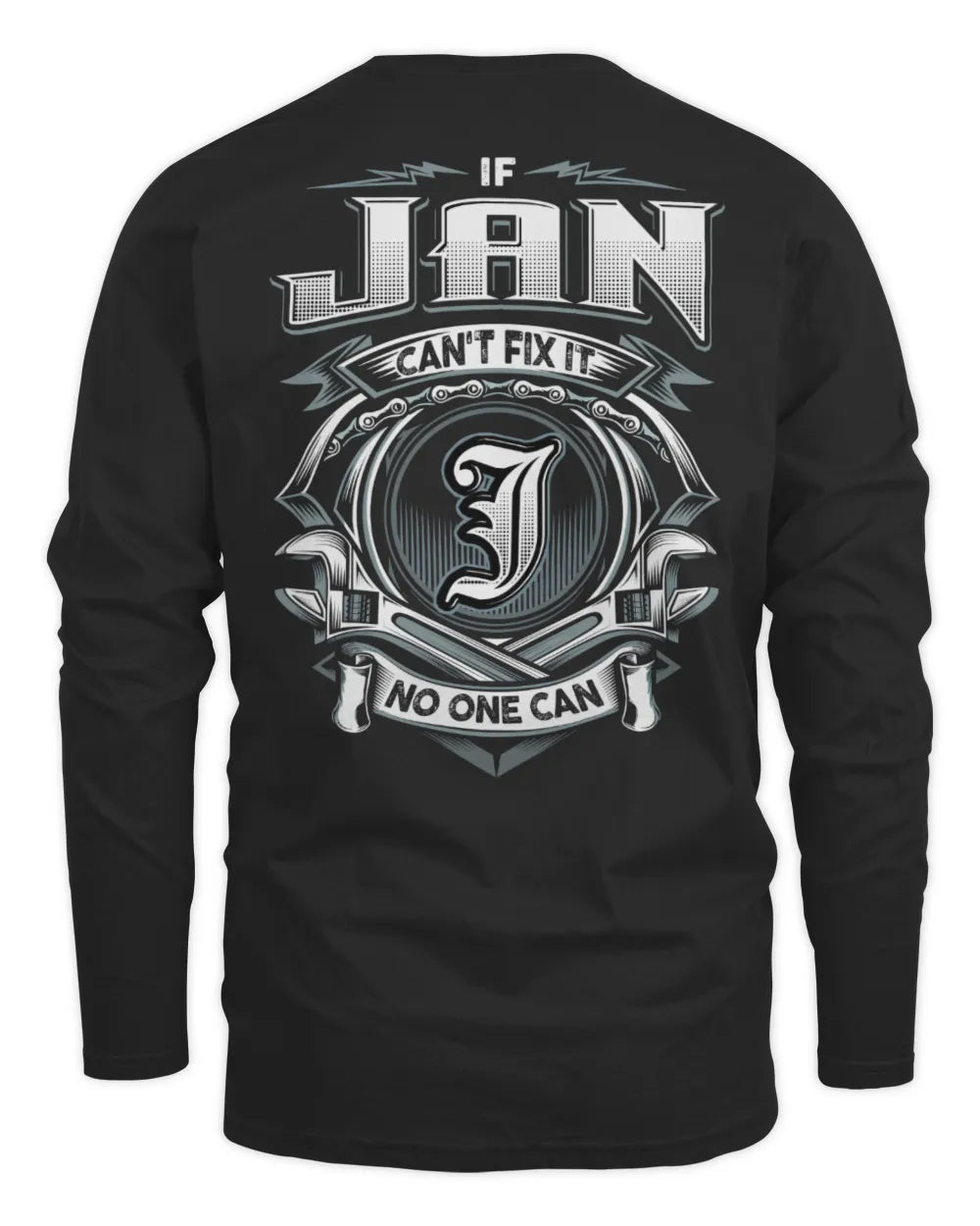 JAN AP81-K4-626 - Personalized Ahmed Quote Apparel “If Ahmed Can't Fix It, No One Can” - Men's Long Sleeved T-Shirt - Black