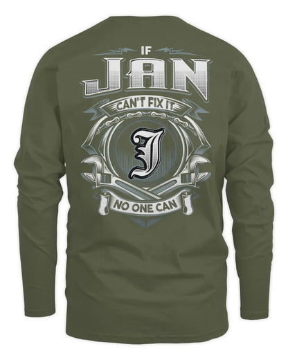 JAN AP81-K4-626 - Personalized Ahmed Quote Apparel “If Ahmed Can't Fix It, No One Can” - Men's Long Sleeved T-Shirt - Military Green
