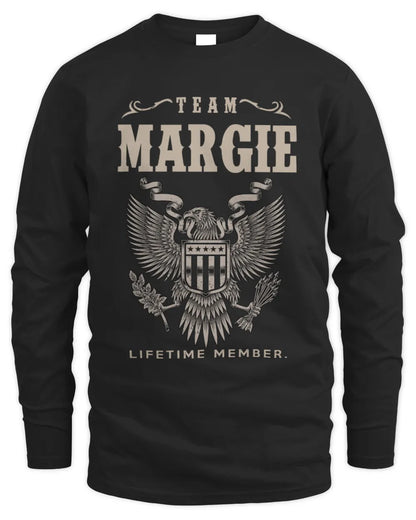 MARGIE TP06-K82 – Personalized Classic Style Apparel “Team NAME Lifetime Member” - Men's Long Sleeved T-Shirt - Black