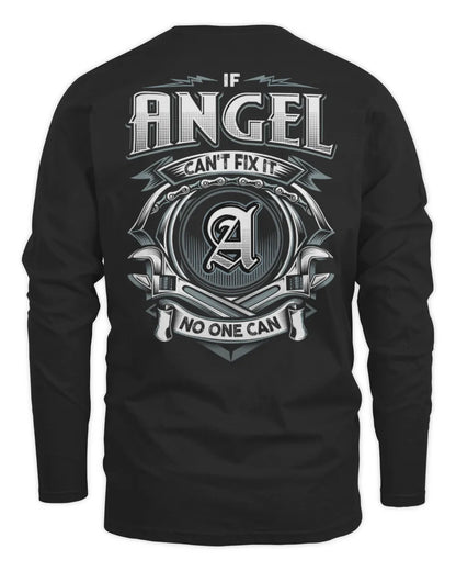 ANGEL AP81-K4-626 - Personalized Ahmed Quote Apparel “If Ahmed Can't Fix It, No One Can” - Men's Long Sleeved T-Shirt - Black