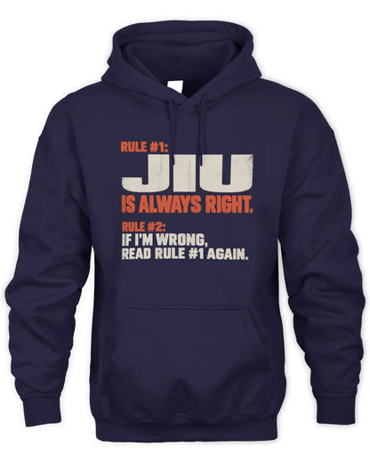 JIU NP1-H006 - Always Right Personalized Name T-Shirt – Funny Custom Name Shirt - Unisex Hoodie - Navy