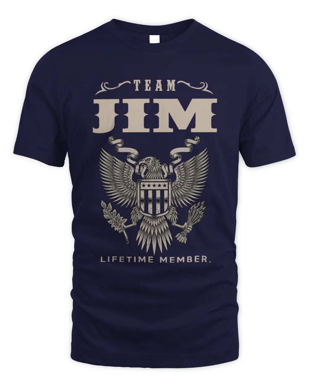 JIM TP06-K82 – Personalized Classic Style Apparel “Team NAME Lifetime Member” - Unisex Standard T-Shirt - Navy