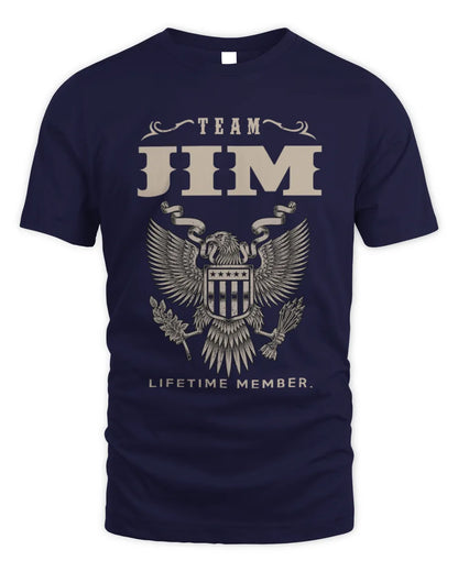 JIM TP06-K82 – Personalized Classic Style Apparel “Team NAME Lifetime Member” - Unisex Standard T-Shirt - Navy