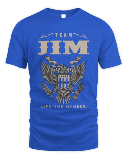 JIM TP06-K82 – Personalized Classic Style Apparel “Team NAME Lifetime Member” - Unisex Standard T-Shirt - Royal