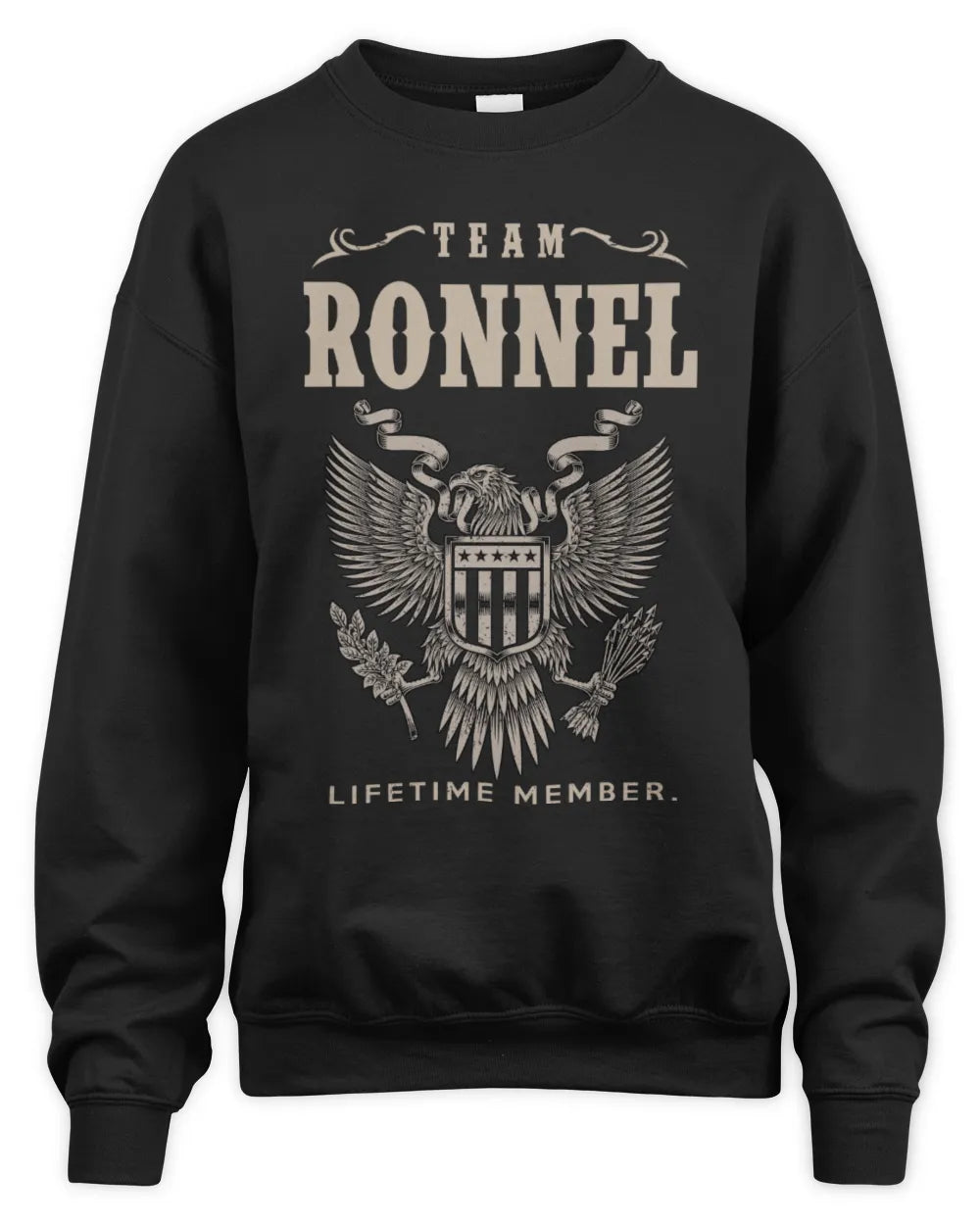 RONNEL TP06-K82 – Personalized Classic Style Apparel “Team NAME Lifetime Member” - Unisex Sweatshirt - Black