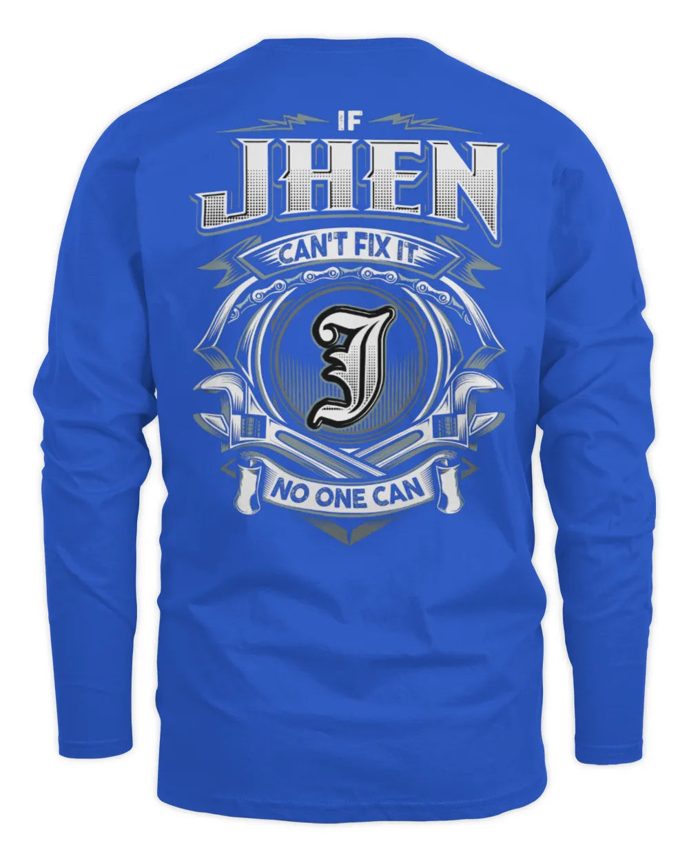 JHEN AP81-K4-626 - Personalized Ahmed Quote Apparel “If Ahmed Can't Fix It, No One Can” - Men's Long Sleeved T-Shirt - Royal