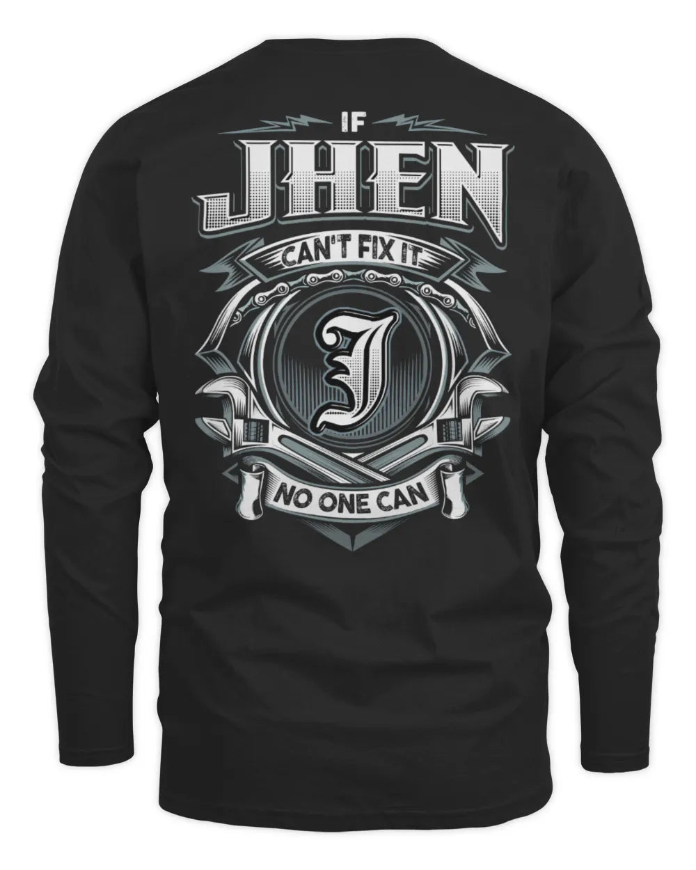 JHEN AP81-K4-626 - Personalized Ahmed Quote Apparel “If Ahmed Can't Fix It, No One Can” - Men's Long Sleeved T-Shirt - Black