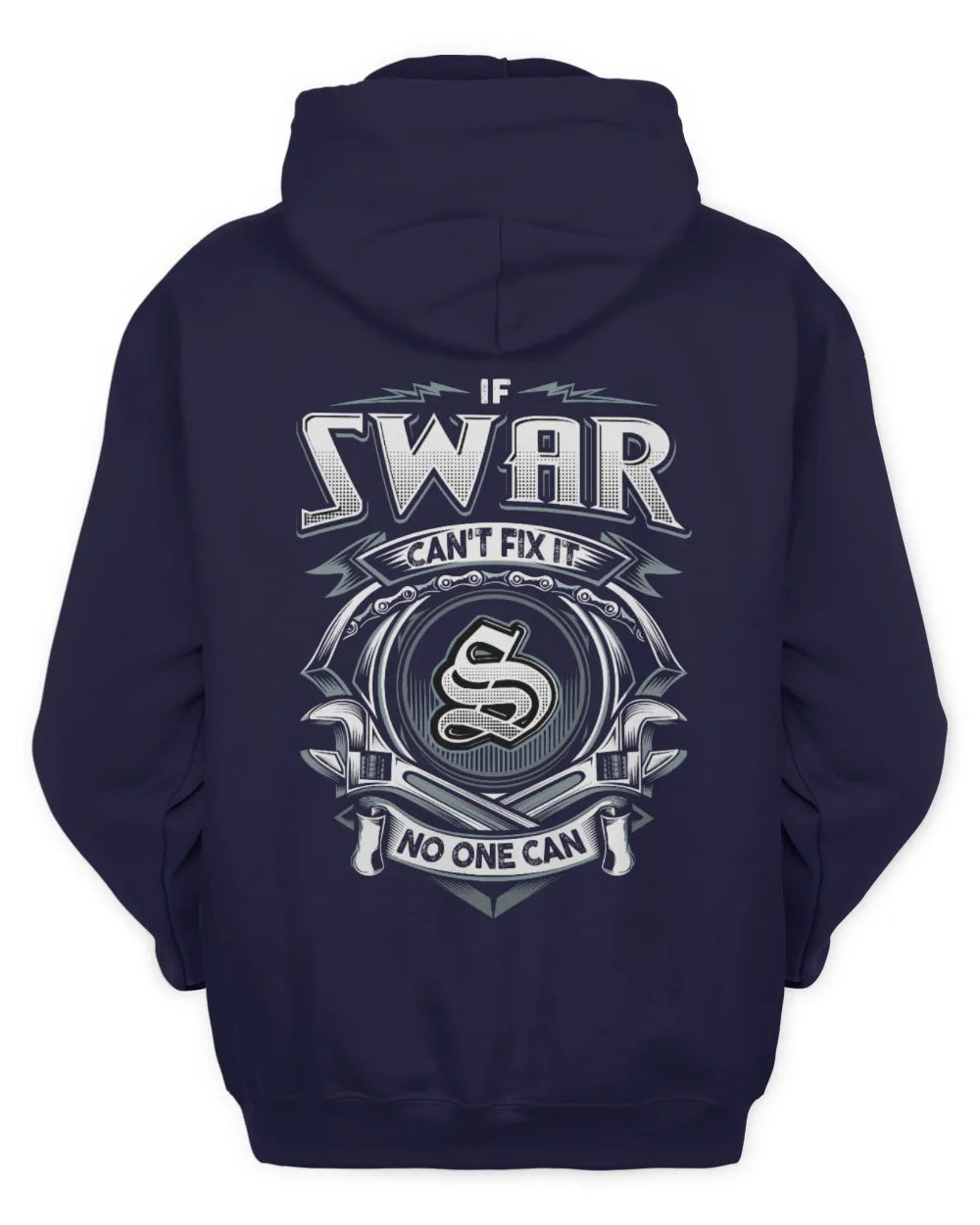 SWAR AP81-K4-626 - Personalized Ahmed Quote Apparel “If Ahmed Can't Fix It, No One Can” - Unisex Hoodie - Navy