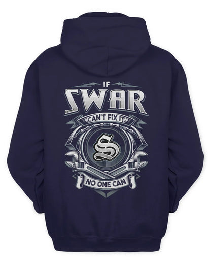 SWAR AP81-K4-626 - Personalized Ahmed Quote Apparel “If Ahmed Can't Fix It, No One Can” - Unisex Hoodie - Navy