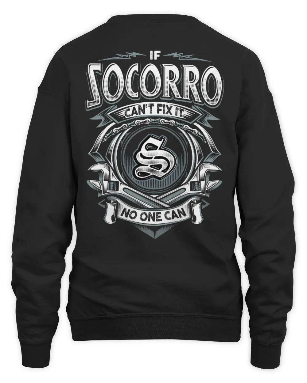 SOCORRO AP81-K4-626 - Personalized Ahmed Quote Apparel “If Ahmed Can't Fix It, No One Can” - Unisex Sweatshirt - Black