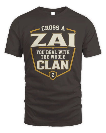 ZAI NT1-K008 Cross A/An NAME, You Deal With the Whole Clan | Personalized Vintage T-Shirt - Unisex Standard T-Shirt - Dark Chocolate