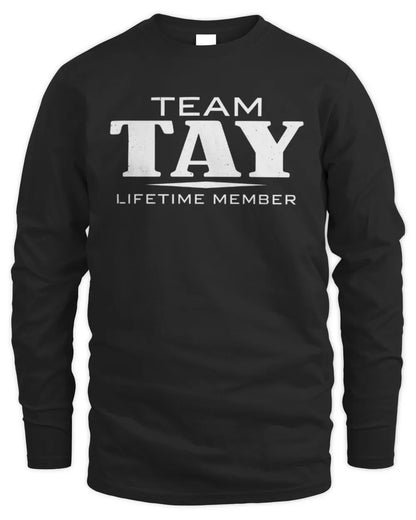 TAY BL62-K4-128 - Personalized “Team NAME Lifetime Member” - Men's Long Sleeved T-Shirt - Black