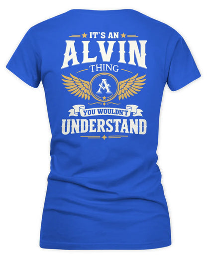 ALVIN KT06-M008 It’s a [NAME] Thing – You Wouldn’t Understand | Personalized Vintage T-Shirt - Women's V-Neck T-Shirt - Royal