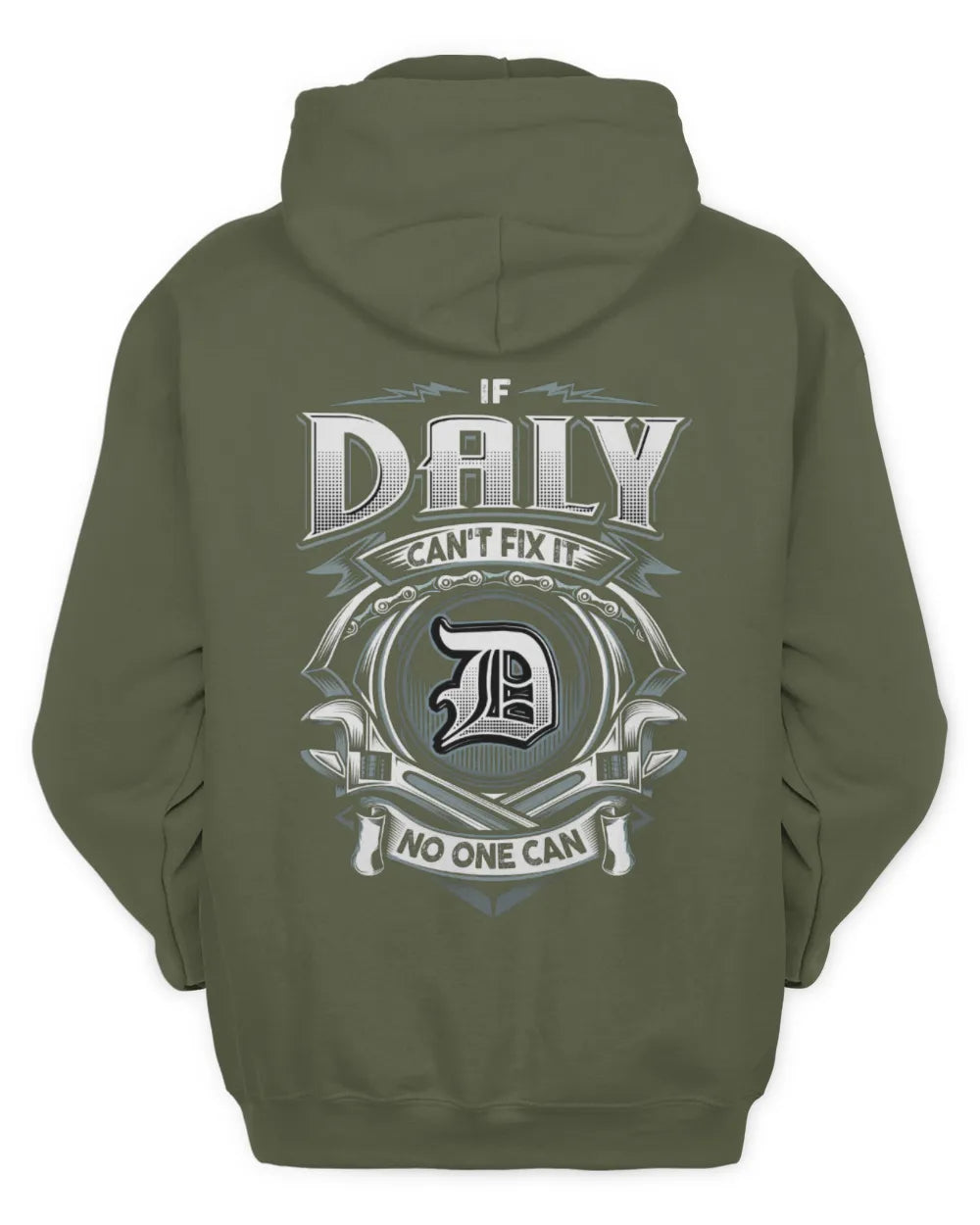 DALY AP81-K4-626 - Personalized Ahmed Quote Apparel “If Ahmed Can't Fix It, No One Can” - Unisex Hoodie - Military Green