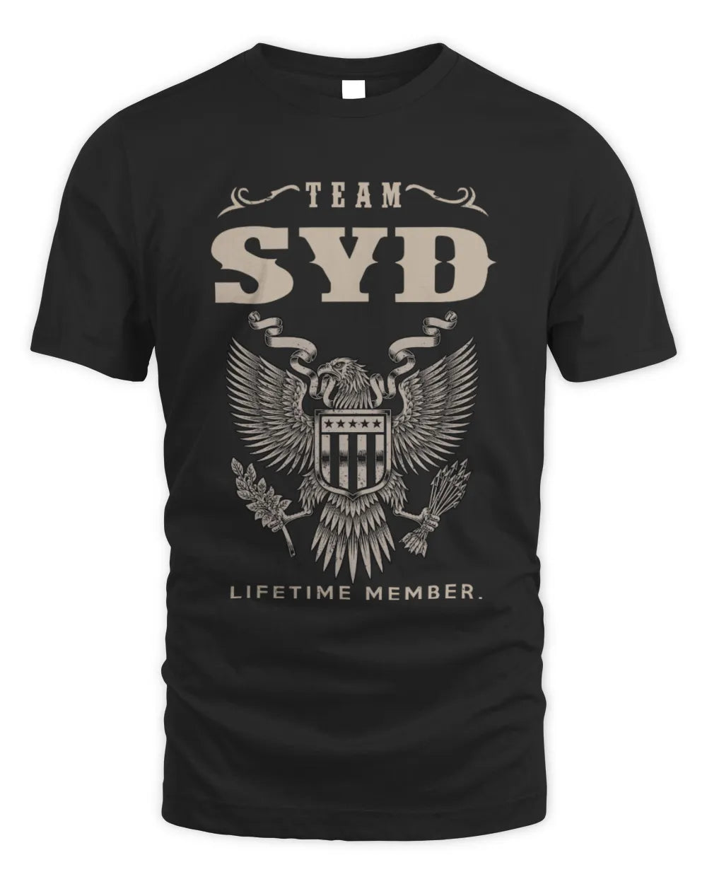 SYD TP06-K82 – Personalized Classic Style Apparel “Team NAME Lifetime Member” - Unisex Standard T-Shirt - Black