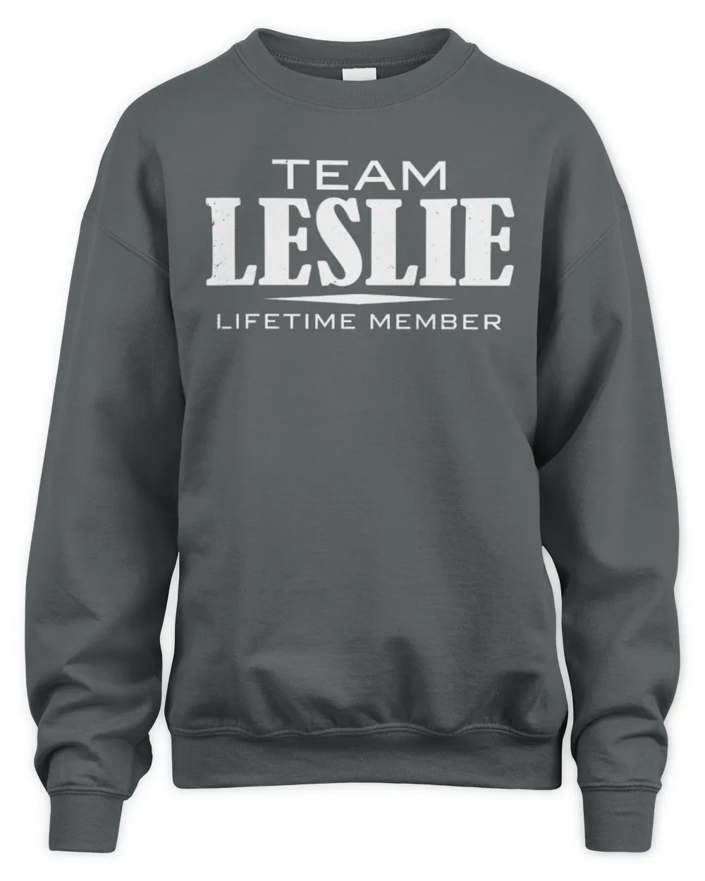 LESLIE BL62-K4-128 - Personalized “Team NAME Lifetime Member” - Unisex Sweatshirt - Charcoal