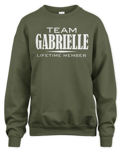 GABRIELLE BL62-K4-128 - Personalized “Team NAME Lifetime Member” - Unisex Sweatshirt - Military Green