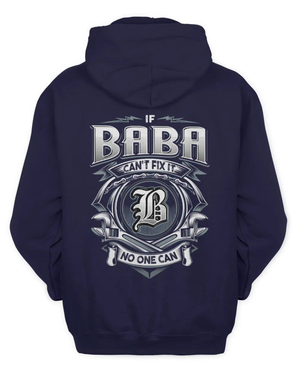 BABA AP81-K4-626 - Personalized Ahmed Quote Apparel “If Ahmed Can't Fix It, No One Can” - Unisex Hoodie - Navy