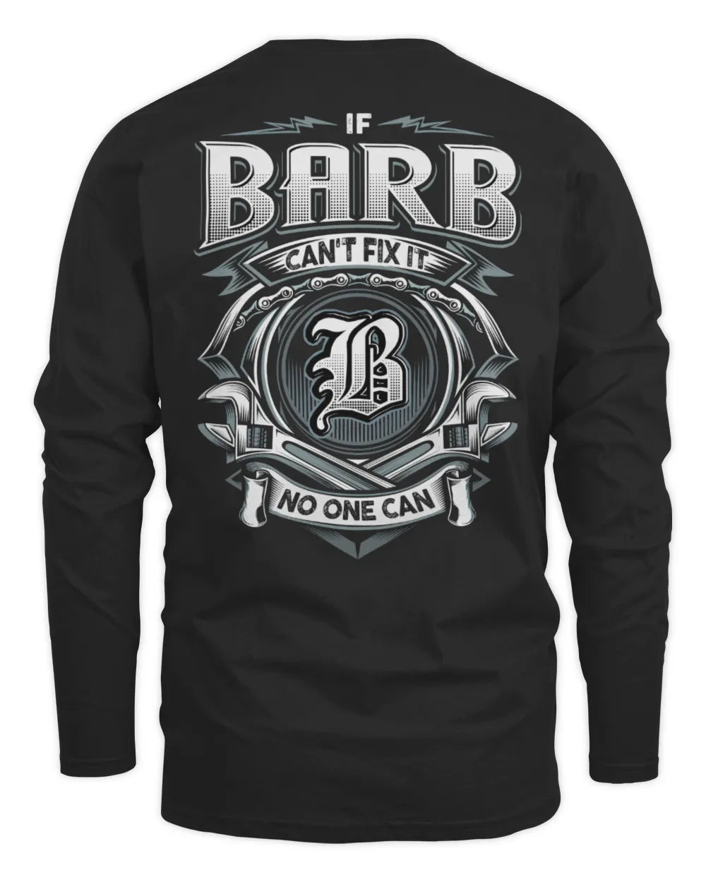 BARB AP81-K4-626 - Personalized Ahmed Quote Apparel “If Ahmed Can't Fix It, No One Can” - Men's Long Sleeved T-Shirt - Black