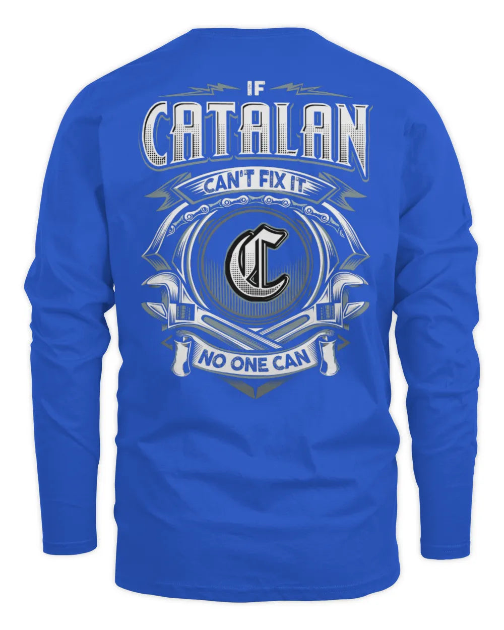 CATALAN AP81-K4-626 - Personalized Ahmed Quote Apparel “If Ahmed Can't Fix It, No One Can” - Men's Long Sleeved T-Shirt - Royal