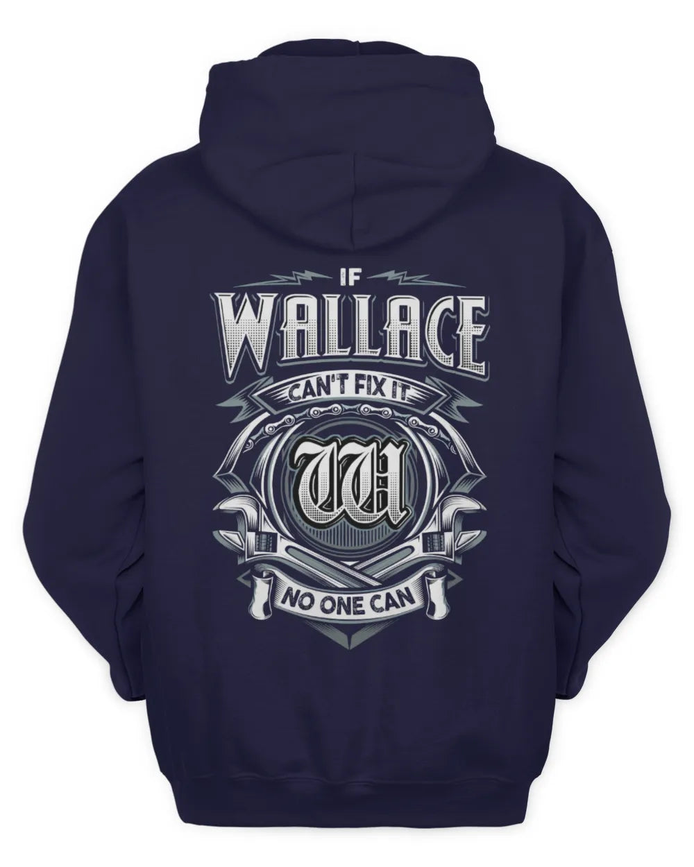 WALLACE AP81-K4-626 - Personalized Ahmed Quote Apparel “If Ahmed Can't Fix It, No One Can” - Unisex Hoodie - Navy