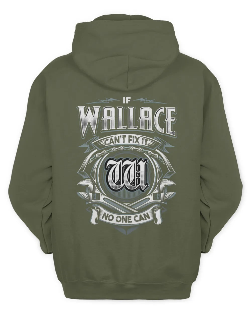 WALLACE AP81-K4-626 - Personalized Ahmed Quote Apparel “If Ahmed Can't Fix It, No One Can” - Unisex Hoodie - Military Green