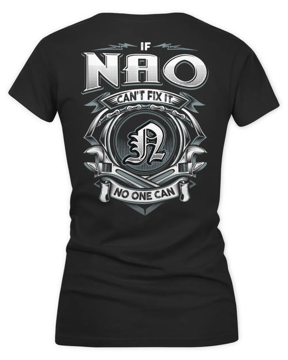 NAO AP81-K4-626 - Personalized Ahmed Quote Apparel “If Ahmed Can't Fix It, No One Can” - Women's V-Neck T-Shirt - Black