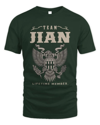 JIAN TP06-K82 – Personalized Classic Style Apparel “Team NAME Lifetime Member” - Unisex Standard T-Shirt - Forest Green