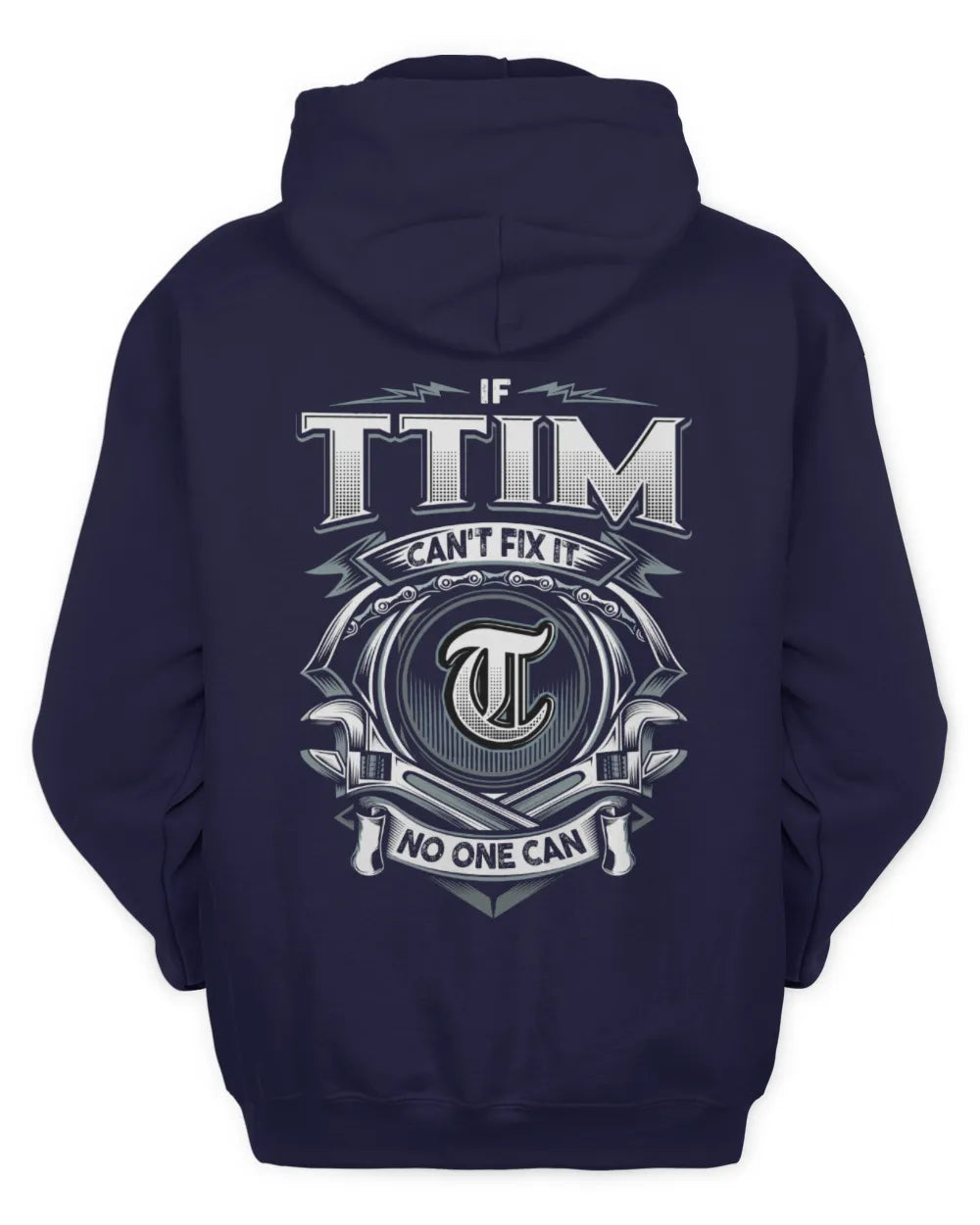TTIM AP81-K4-626 - Personalized Ahmed Quote Apparel “If Ahmed Can't Fix It, No One Can” - Unisex Hoodie - Navy