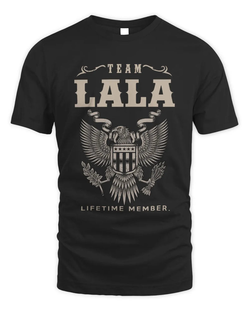 LALA TP06-K82 – Personalized Classic Style Apparel “Team NAME Lifetime Member” - Unisex Standard T-Shirt - Black