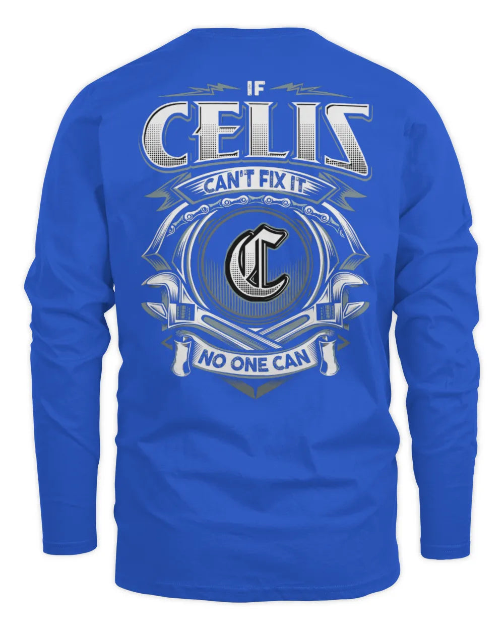CELIS AP81-K4-626 - Personalized Ahmed Quote Apparel “If Ahmed Can't Fix It, No One Can” - Men's Long Sleeved T-Shirt - Royal