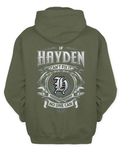 HAYDEN AP81-K4-626 - Personalized Ahmed Quote Apparel “If Ahmed Can't Fix It, No One Can” - Unisex Hoodie - Military Green