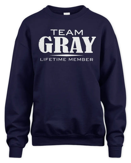 GRAY BL62-K4-128 - Personalized “Team AARON Lifetime Member” - Unisex Sweatshirt - Navy