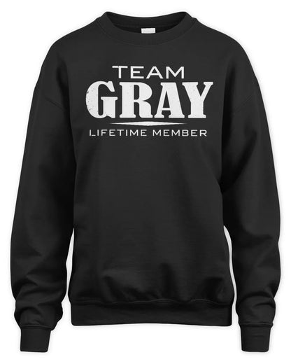 GRAY BL62-K4-128 - Personalized “Team NAME Lifetime Member” - Unisex Sweatshirt - Black