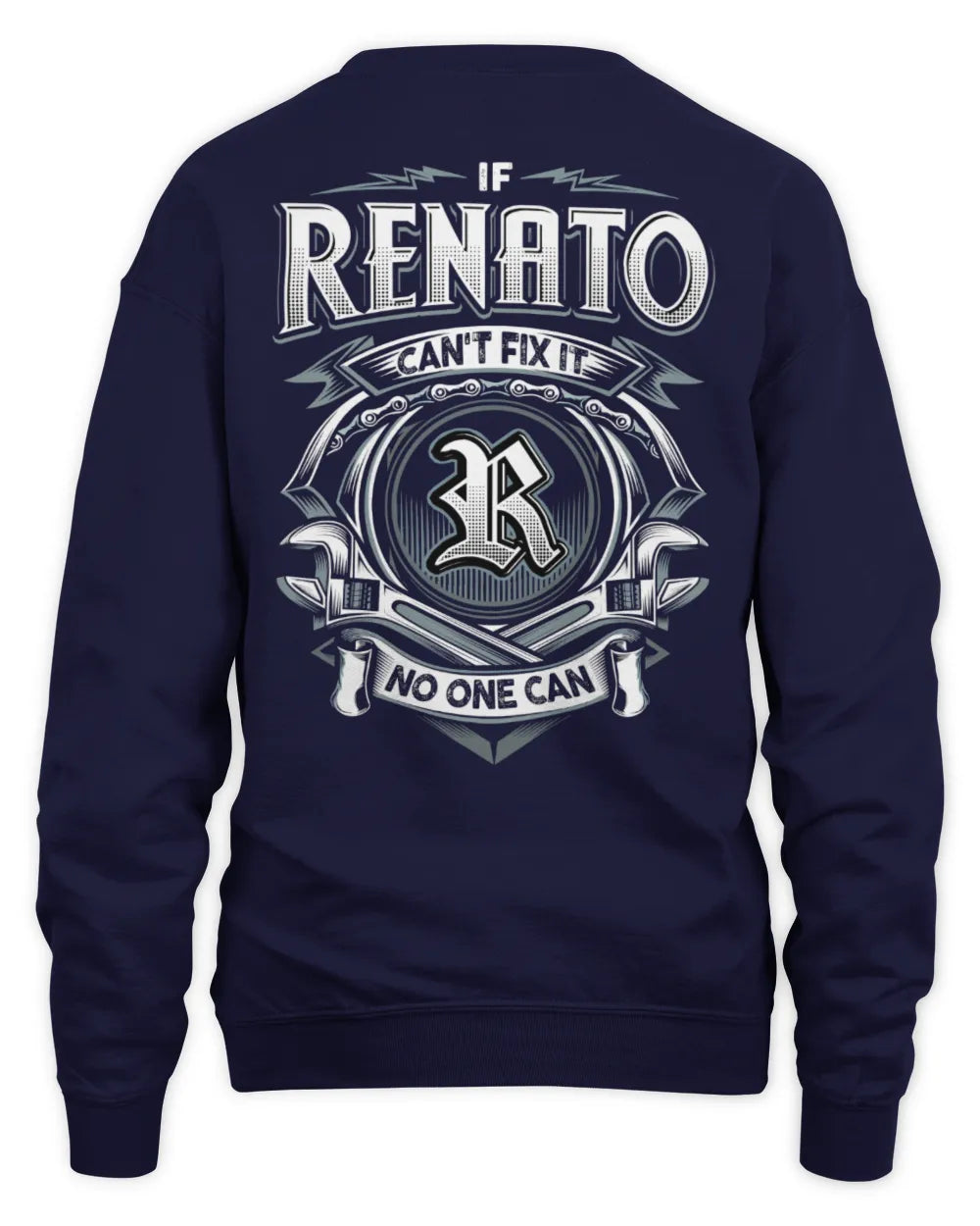 RENATO AP81-K4-626 - Personalized Ahmed Quote Apparel “If Ahmed Can't Fix It, No One Can” - Unisex Sweatshirt - Navy