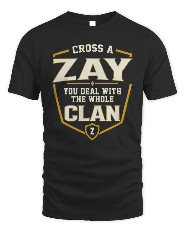 ZAY NT1-K008 Cross A/An NAME, You Deal With the Whole Clan | Personalized Vintage T-Shirt