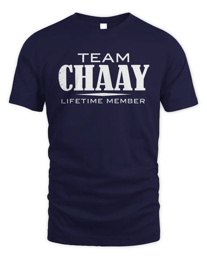 CHAAY BL62-K4-128 - Personalized “Team NAME Lifetime Member” - Unisex Standard T-Shirt - Navy