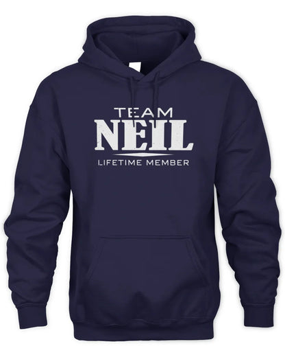 NEIL BL62-K4-128 - Personalized “Team NAME Lifetime Member” - Unisex Hoodie - Navy