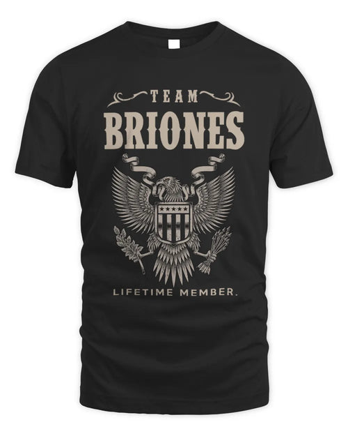 BRIONES TP06-K82 – Personalized Classic Style Apparel “Team NAME Lifetime Member” - Unisex Standard T-Shirt - Black