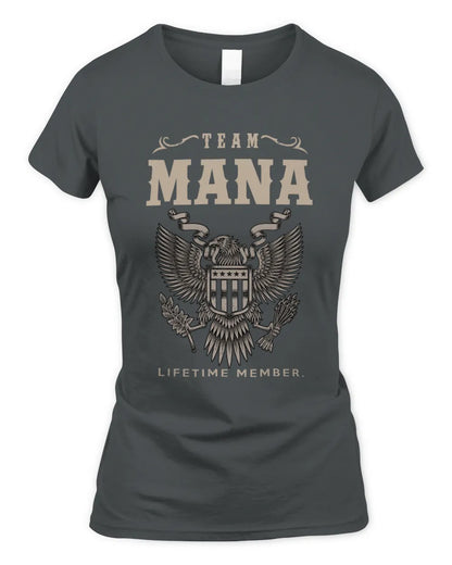 MANA TP06-K82 – Personalized Classic Style Apparel “Team NAME Lifetime Member” - Women's Standard T-Shirt - Charcoal