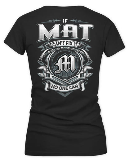 MAT AP81-K4-626 - Personalized Ahmed Quote Apparel “If Ahmed Can't Fix It, No One Can” - Women's V-Neck T-Shirt - Black