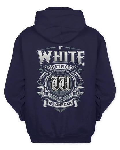 WHITE AP81-K4-626 - Personalized Ahmed Quote Apparel “If Ahmed Can't Fix It, No One Can” - Unisex Hoodie - Navy