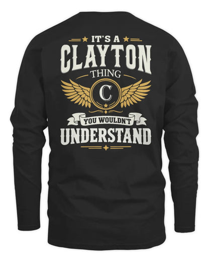 CLAYTON KT06-M008 It’s a [NAME] Thing – You Wouldn’t Understand | Personalized Vintage T-Shirt - Men's Long Sleeved T-Shirt - Black