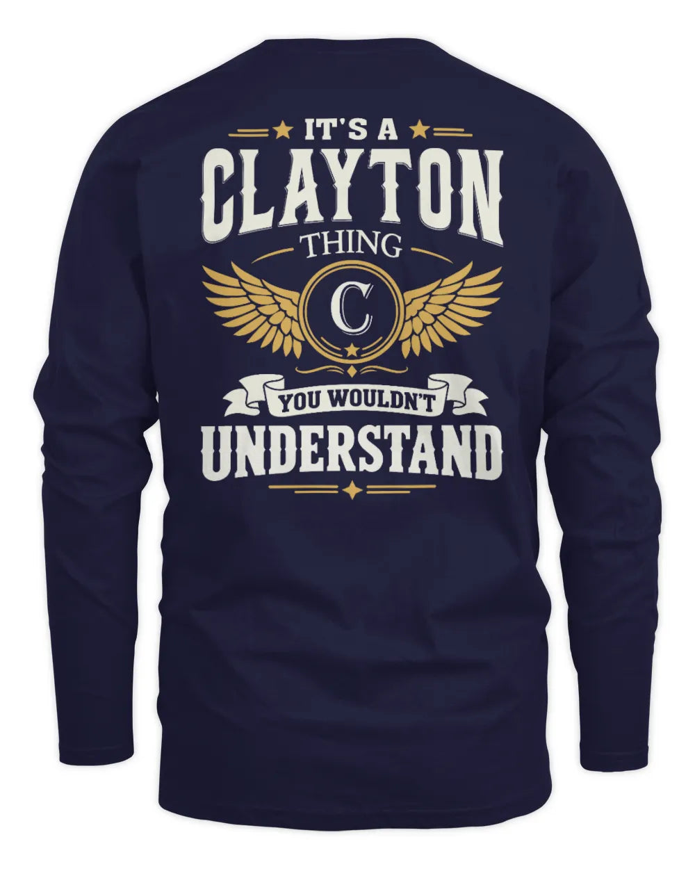 CLAYTON KT06-M008 It’s a [NAME] Thing – You Wouldn’t Understand | Personalized Vintage T-Shirt - Men's Long Sleeved T-Shirt - Navy